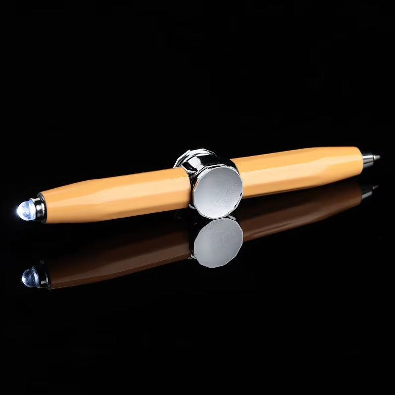 2024 LED Light Weighted Fidget Spinners Pen Metal Spinning Pen Decompression Ballpoint Pen for Kids Teens Student Stress Relief