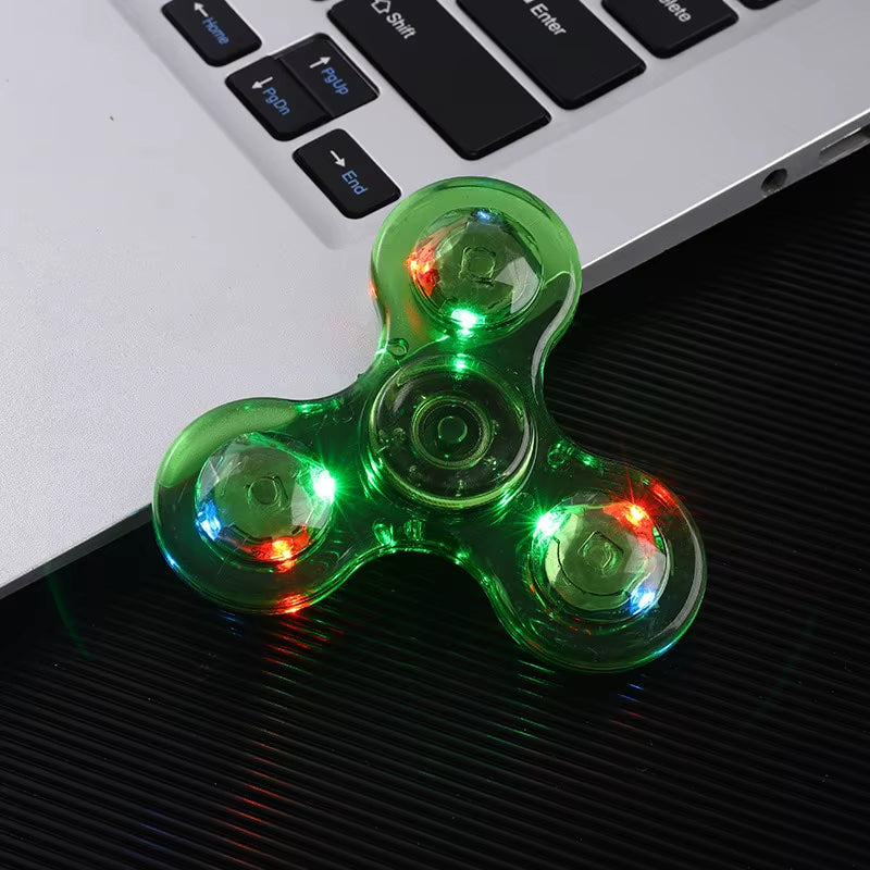 Transparent Gyro Fingertip with Light Luminous Colorful Luminous Finger Pressure Reduction Toy