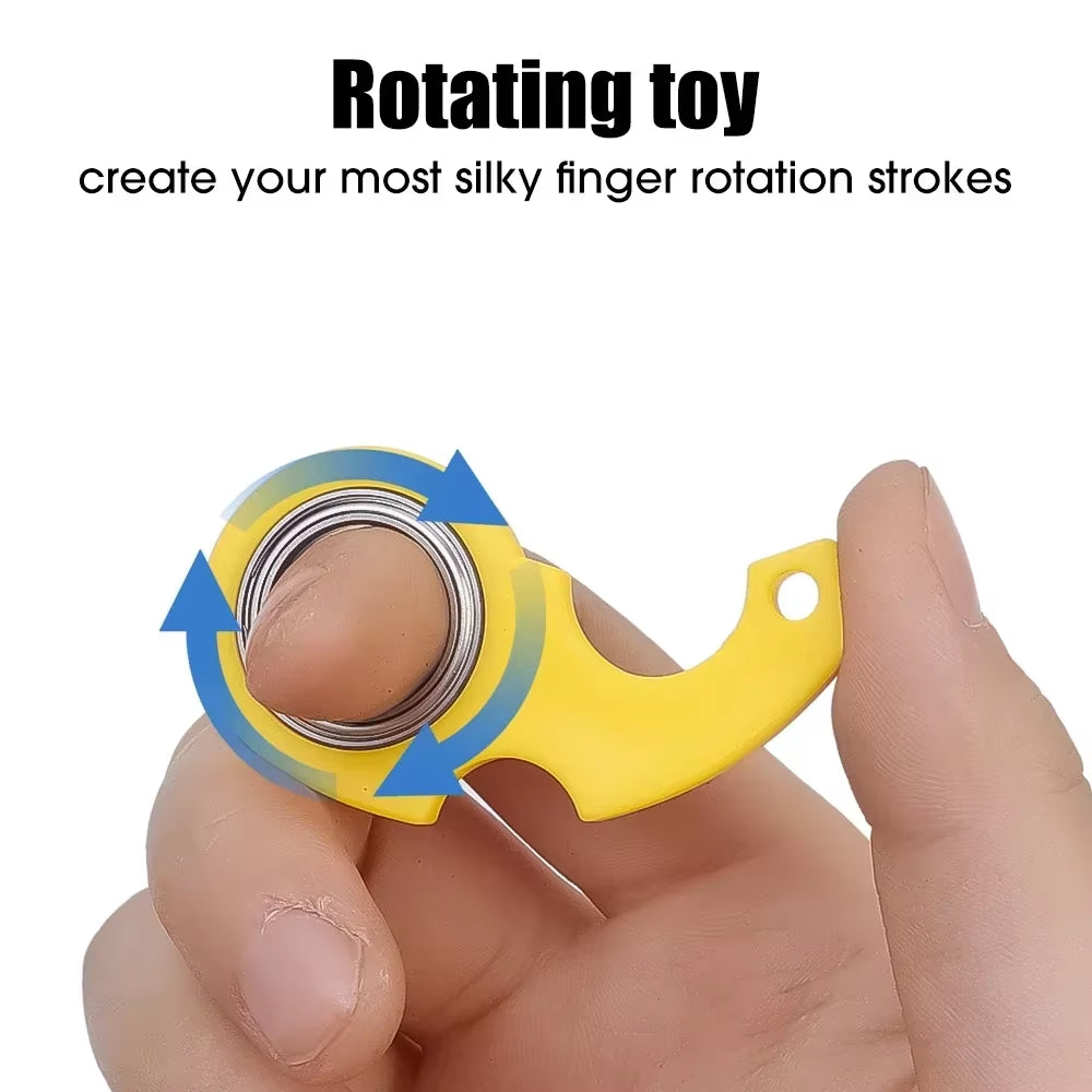 Creative Luminous Keychain Spinner Stress Toy Keychain Metal Toy Kid Fingertip Spinning Keyring Relieve Anxiety Party Gift
