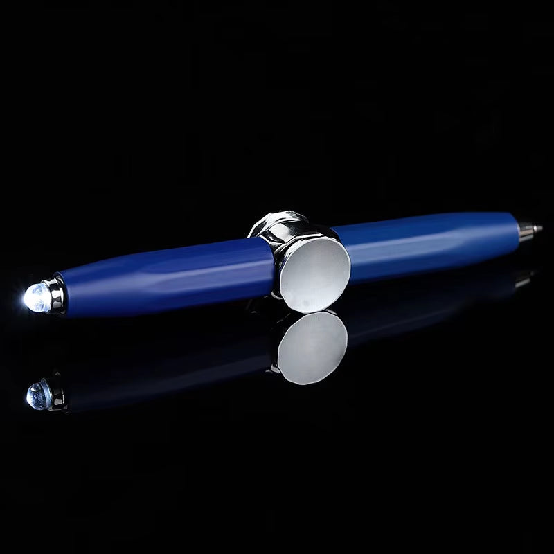 2024 LED Light Weighted Fidget Spinners Pen Metal Spinning Pen Decompression Ballpoint Pen for Kids Teens Student Stress Relief