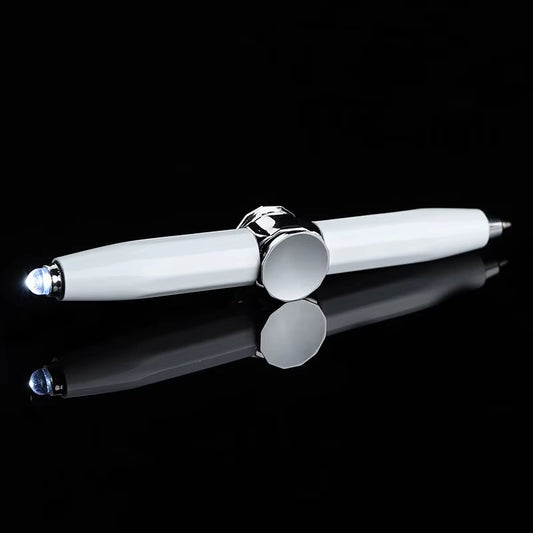 2024 LED Light Weighted Fidget Spinners Pen Metal Spinning Pen Decompression Ballpoint Pen for Kids Teens Student Stress Relief