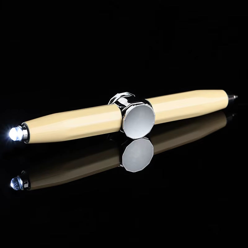 2024 LED Light Weighted Fidget Spinners Pen Metal Spinning Pen Decompression Ballpoint Pen for Kids Teens Student Stress Relief