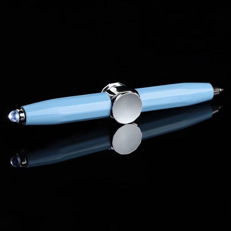 2024 LED Light Weighted Fidget Spinners Pen Metal Spinning Pen Decompression Ballpoint Pen for Kids Teens Student Stress Relief