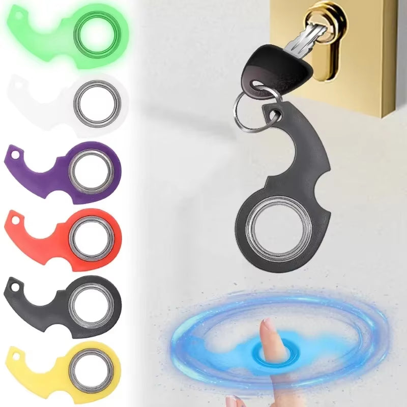 Creative Luminous Keychain Spinner Stress Toy Keychain Metal Toy Kid Fingertip Spinning Keyring Relieve Anxiety Party Gift