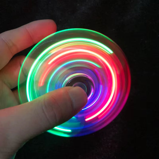 Transparent Gyro Fingertip with Light Luminous Colorful Luminous Finger Pressure Reduction Toy