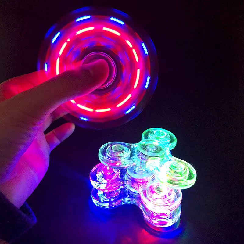 Transparent Gyro Fingertip with Light Luminous Colorful Luminous Finger Pressure Reduction Toy