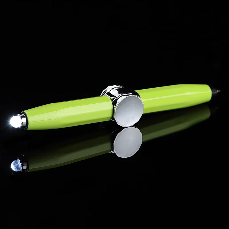 2024 LED Light Weighted Fidget Spinners Pen Metal Spinning Pen Decompression Ballpoint Pen for Kids Teens Student Stress Relief