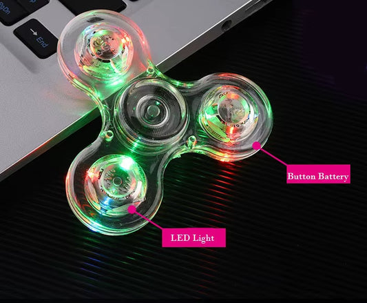 Transparent Gyro Fingertip with Light Luminous Colorful Luminous Finger Pressure Reduction Toy