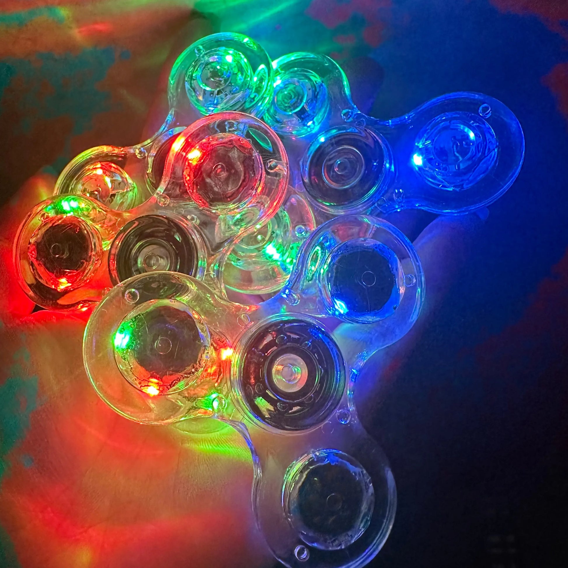 Transparent Gyro Fingertip with Light Luminous Colorful Luminous Finger Pressure Reduction Toy