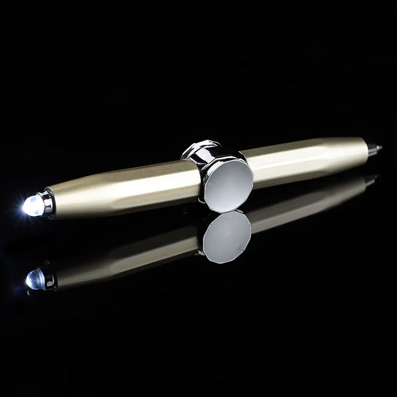 2024 LED Light Weighted Fidget Spinners Pen Metal Spinning Pen Decompression Ballpoint Pen for Kids Teens Student Stress Relief