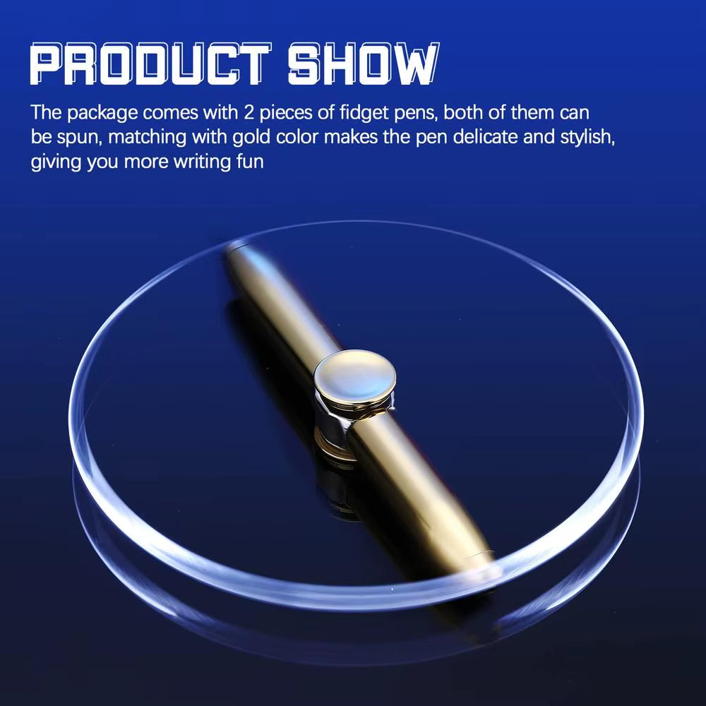 2024 LED Light Weighted Fidget Spinners Pen Metal Spinning Pen Decompression Ballpoint Pen for Kids Teens Student Stress Relief