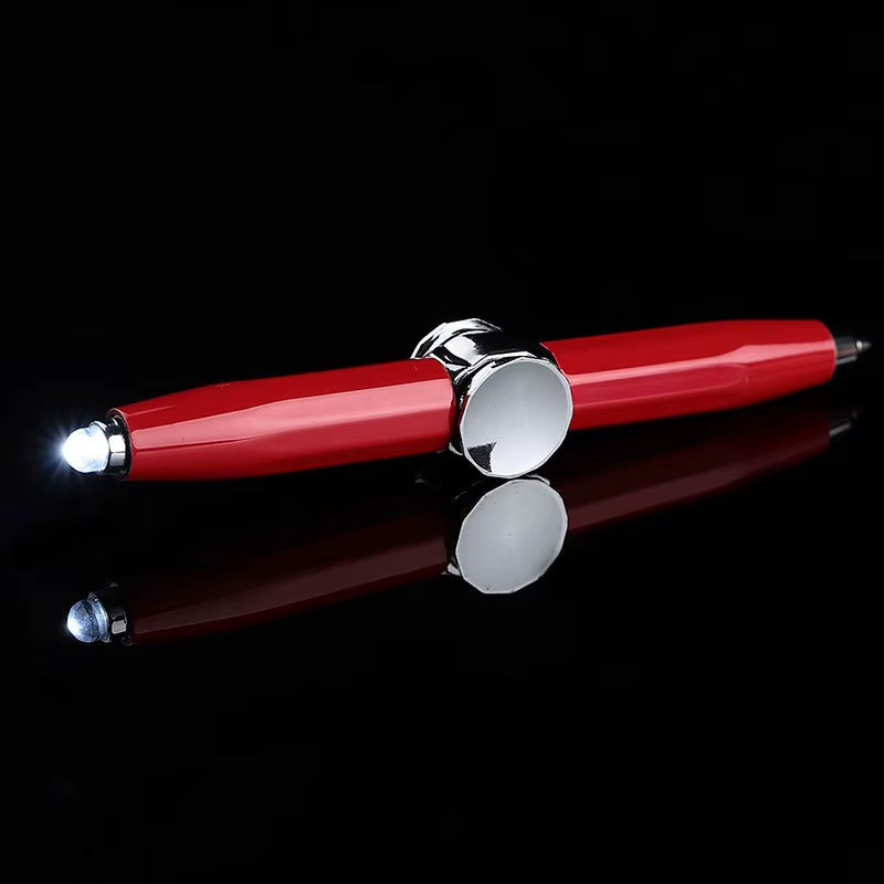 2024 LED Light Weighted Fidget Spinners Pen Metal Spinning Pen Decompression Ballpoint Pen for Kids Teens Student Stress Relief