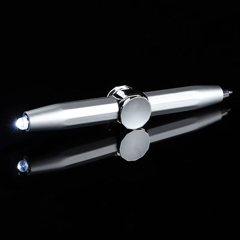 2024 LED Light Weighted Fidget Spinners Pen Metal Spinning Pen Decompression Ballpoint Pen for Kids Teens Student Stress Relief